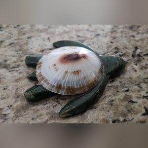 Green and Brown Stone Turtle Shell Accent